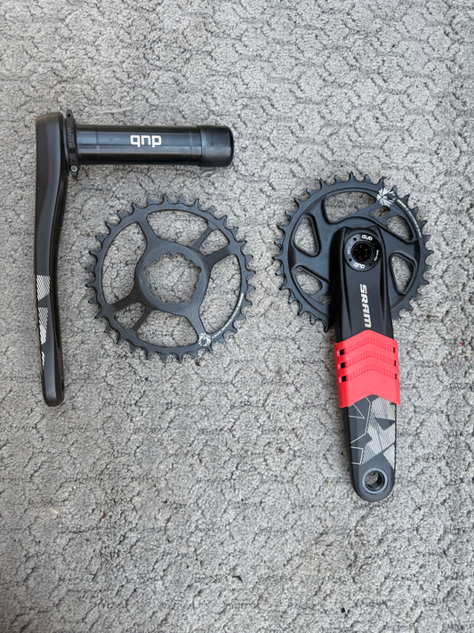 SRAM NX Eagle Boost Crankset - 170mm, 12-Speed, 32t, Direct Mount, DUB, Black - Flip It Now