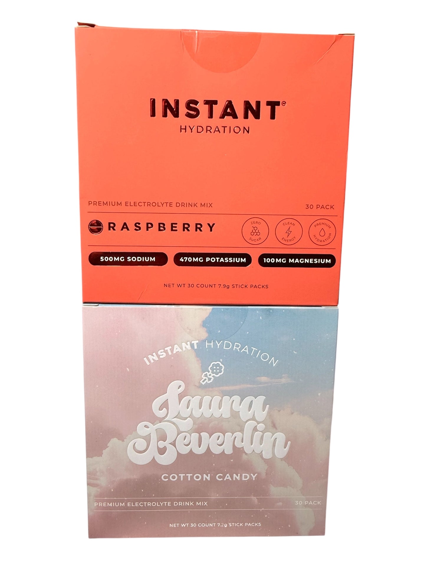 Instant Hydration Laura Beverlin Cotton Candy raspberry *COMBO 60 Packs total + vitamin D+K