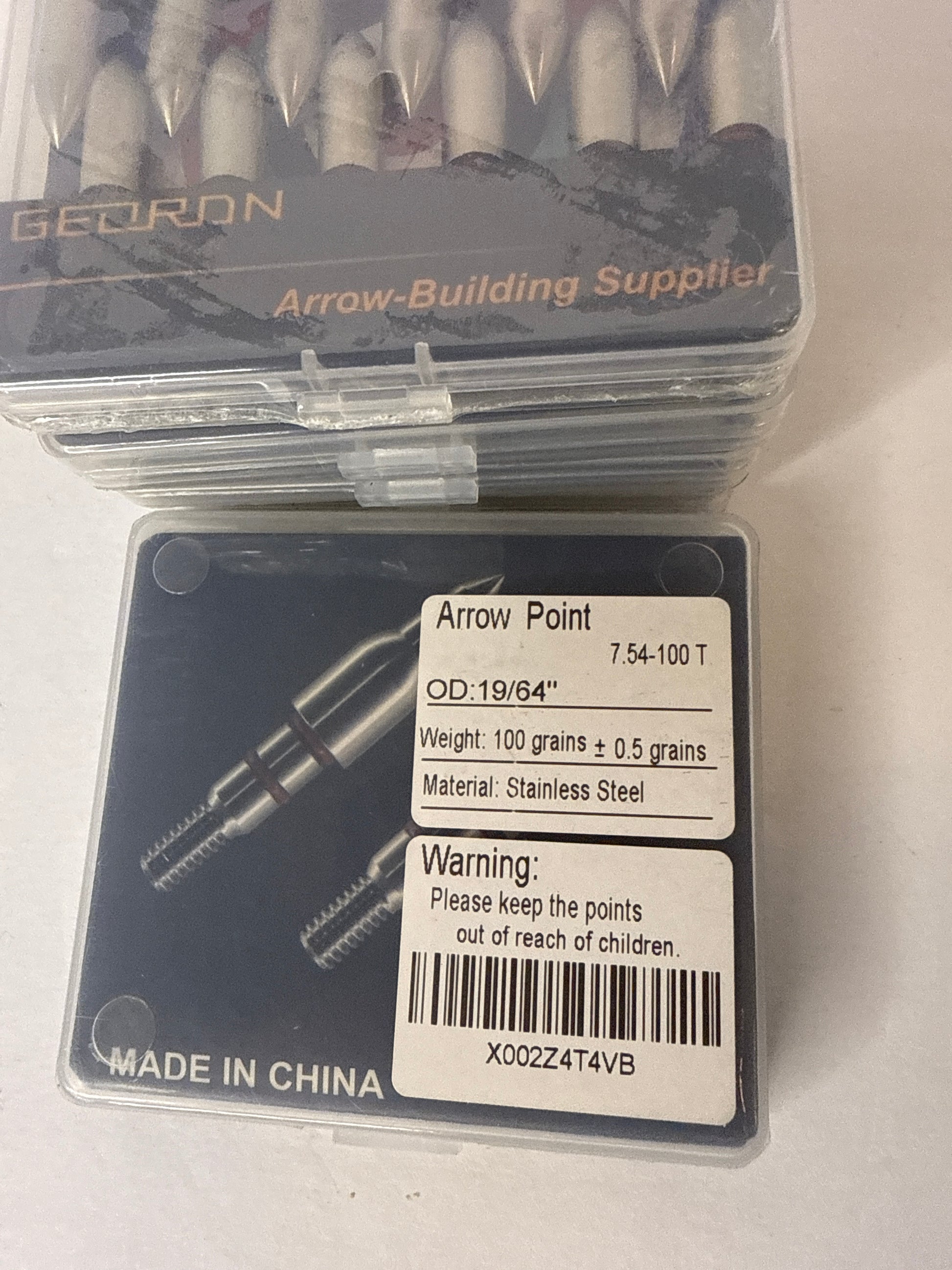 (5)Geordn Stainless Steel Arrow Field Points 100/125/150/175/200 Grains Practice Archery Arrow Target Bullet Point Combo Point 12 PCS - Flip It Now