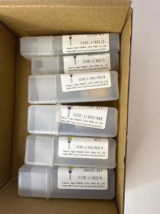 1/4 Shank 6PC Bearing Set Router Bit Template Router planing Head Set with Ball Bearing Engraving Router planing Head Wood Cutter Woodworking Tools Carving Cutting Tool - Flip It Now