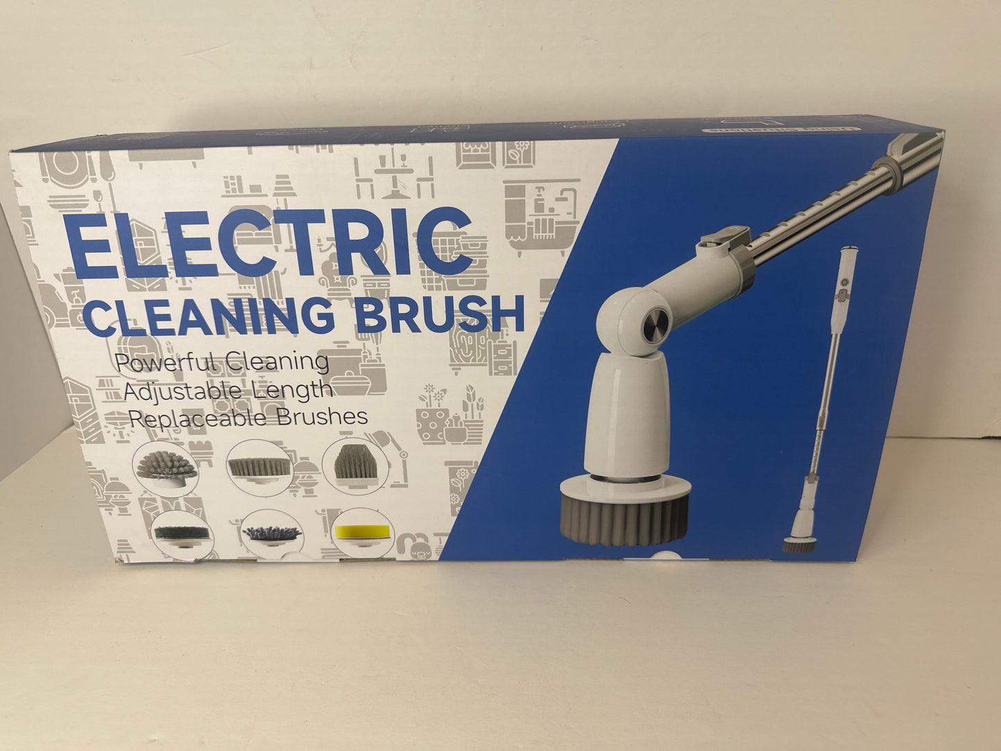 Marchpower Electric Spin Scrubber, Power Shower Scrubber Cordless Cleaning Brush 6 Replaceable Brush Heads, 2 Speeds, Adjustable Detachable Handle, IPX7 Waterproof Bathroom Scrubber Tub Tile Floor