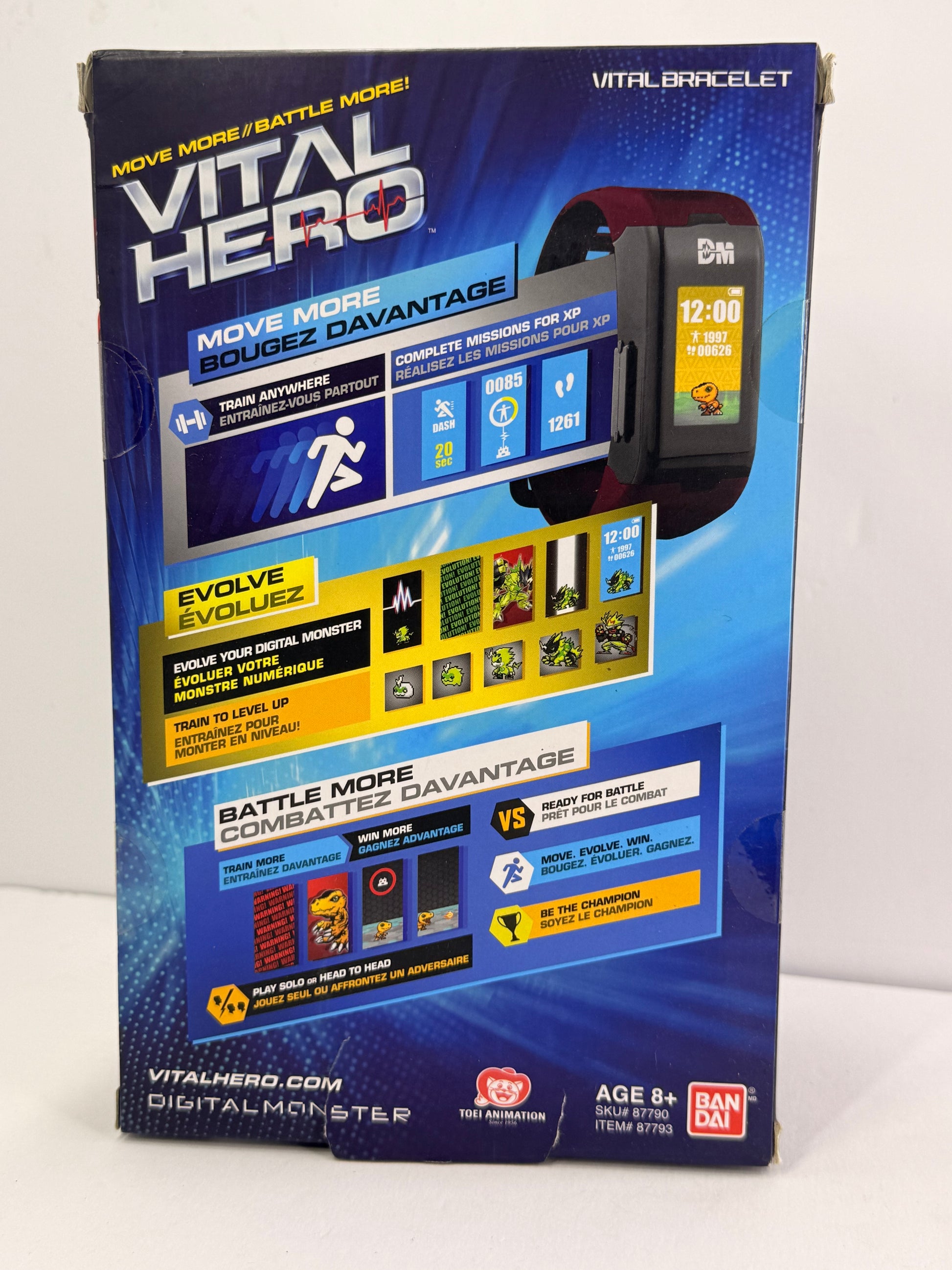 Bandai Namco - Digimon - Vital Hero Interactive Fitness Tracker/Digital Watch/Virtual Pet (Red) - Flip It Now