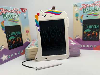 Jasonwell LCD Drawing Writing Tablet - Drawing Pad Doodle Board for Kids Toddlers Drawing Toy Educational Learning Toys Christmas Birthday Gift 2 3 4 5 6 7 8 Year Old Girls Boys (White Unicorn) - Flip It Now