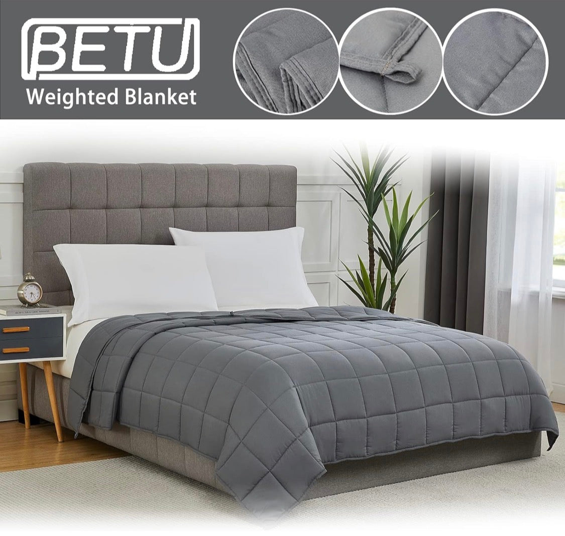 Weighted Blanket for Adults 12lbs, 48"x72", Twin Full Size Cooling Heavy Throw Blanket for 110-130lbs, Microfiber Soft Thick Big Blankets Weighted Comforter Breathable Gift for Sleeping - Flip It Now