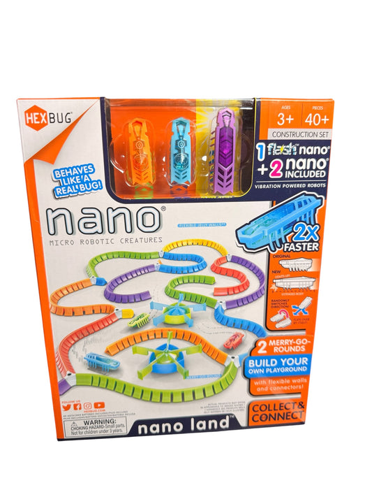 HEX Bots Nano Land, Sensory Toys for Kids & Cats with Over 40 Pieces & 3 Nano Bots, Toy Playsets & Mini Robot Toy for Kids Ages 3 & Up, Batteries Included - Flip It Now