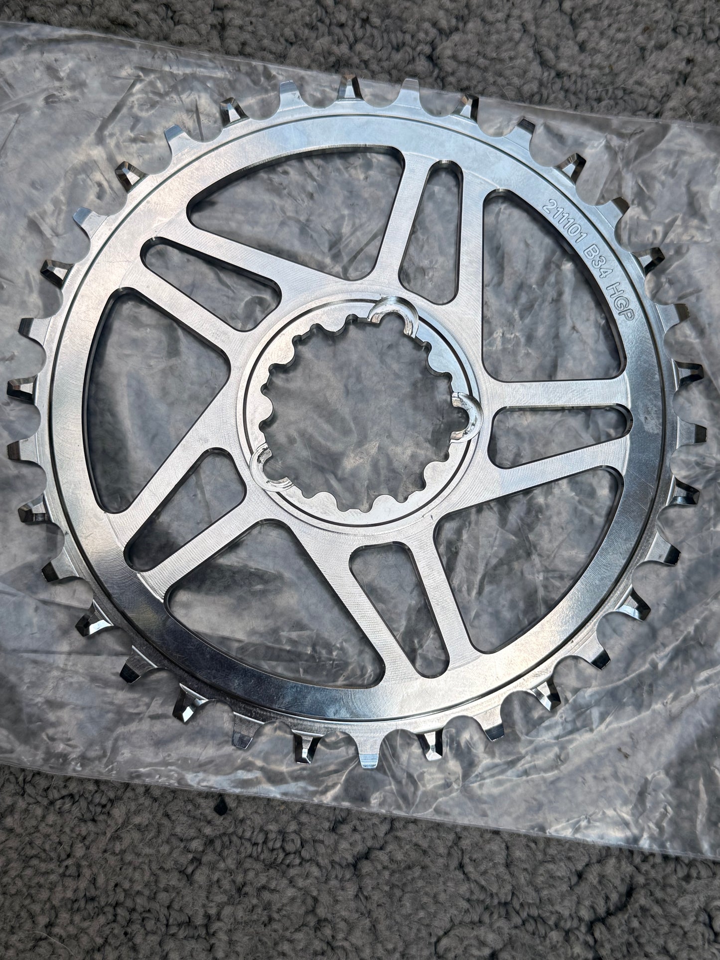 Wolf Tooth Elliptical Direct Mount Chainring - 32t, SRAM Direct, Boost, Nickel - Flip It Now
