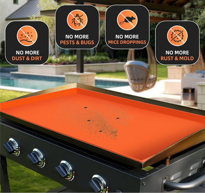 BANGIE Griddle Cover Mat for Blackstone 36 Inch Griddle Accessories | Full Wrap-Around Protection Silicone Mat for Griddle | Food Grade Silicone Grill Mat | ORANGE - Flip It Now