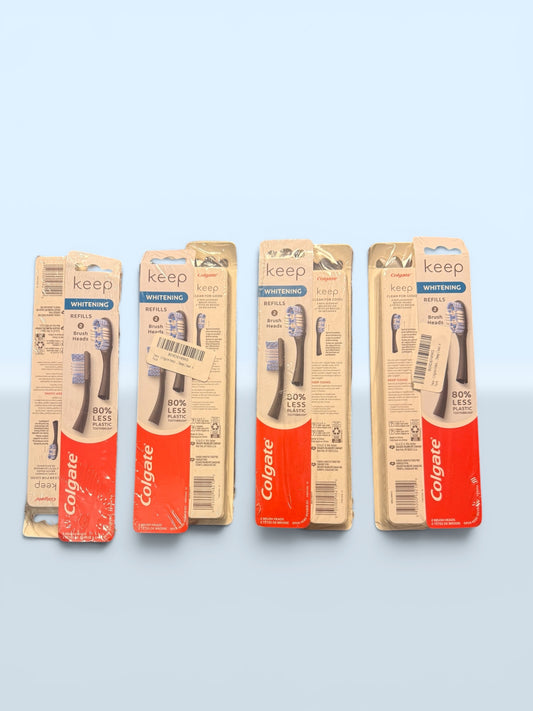 Colgate Keep Whitening  Toothbrush Refills 8 Brush Heads 80% Less Plastic New - Flip It Now
