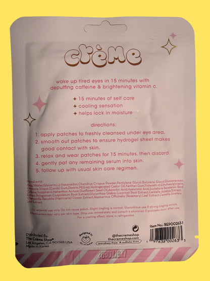 Lot of (3)The Creme Shop Beary Bright Depuffing Hydrogel Under Eye Patches Caffeine Vit C - Flip It Now