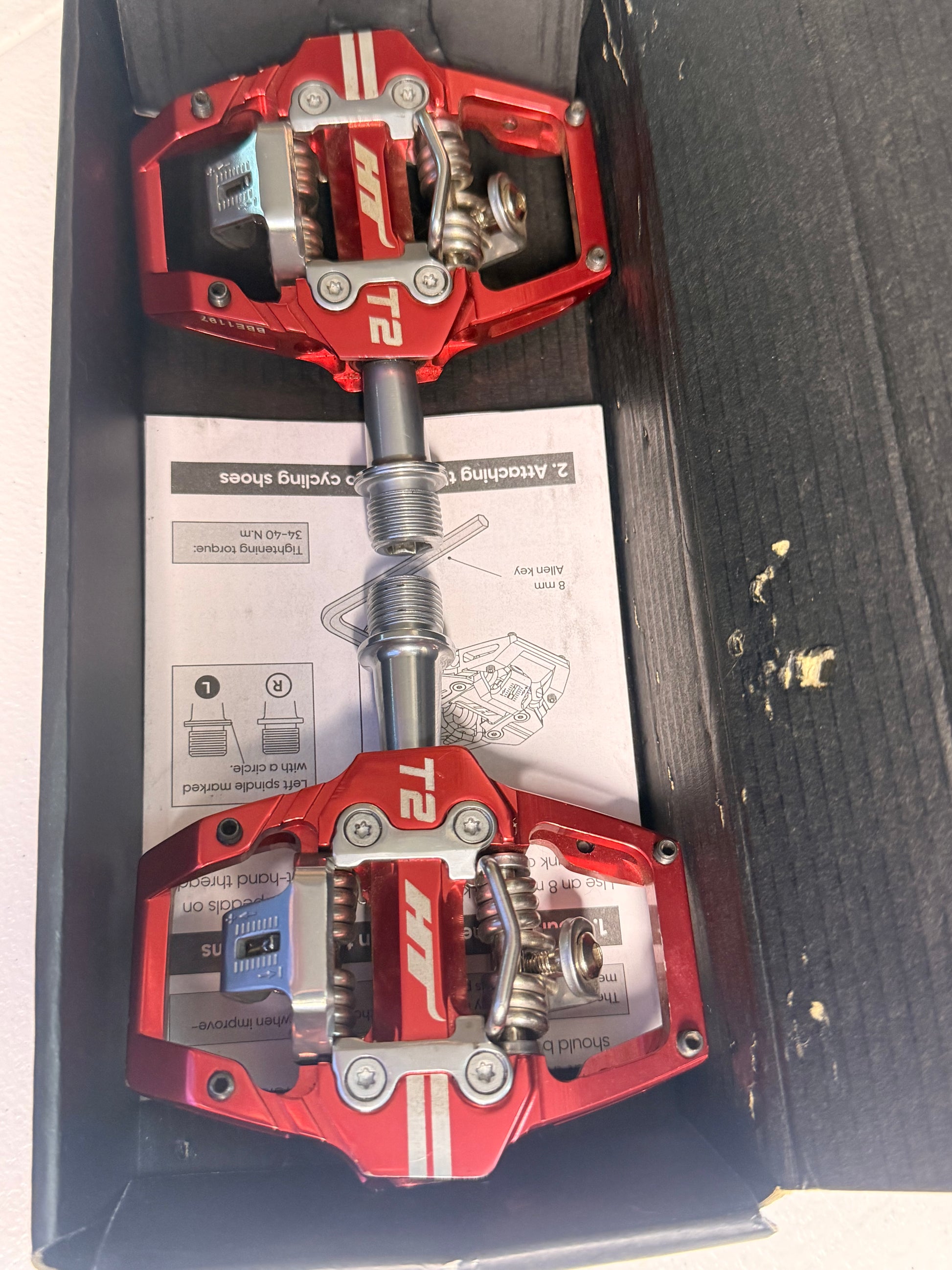 HT Components T2 Enduro Race Pedals Aluminum, Red - Flip It Now