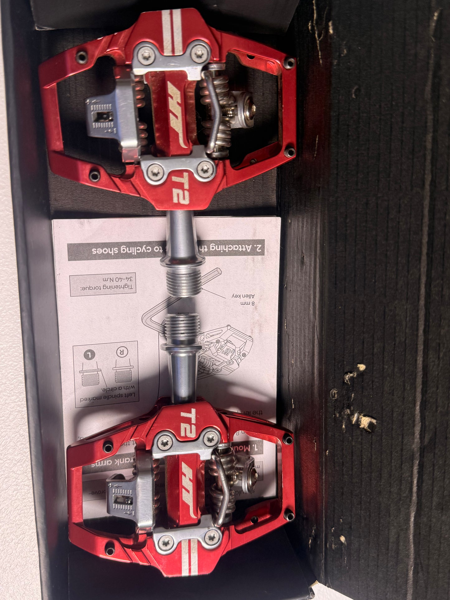HT Components T2 Enduro Race Pedals Aluminum, Red - Flip It Now