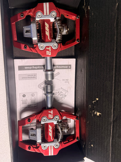 HT Components T2 Enduro Race Pedals Aluminum, Red - Flip It Now