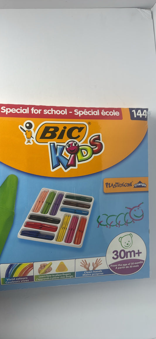 Bic Kids Plastidecor Triangle Colouring Crayons 144 Classpack - Flip It Now