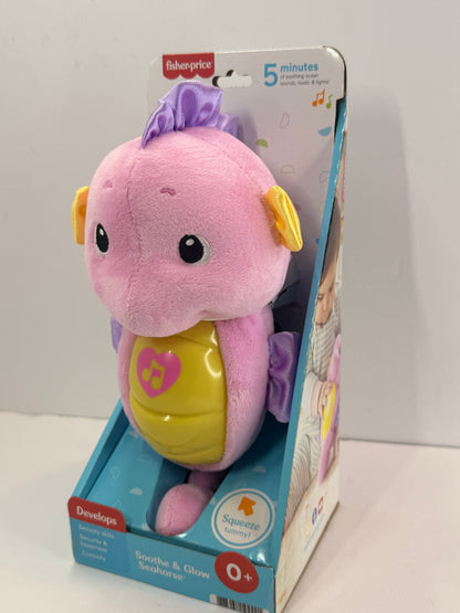 Fisher-Price Musical Baby Toy, Soothe & Glow Seahorse, Pink Plush Sound Machine with Lights & Volume Control for Newborns - Flip It Now