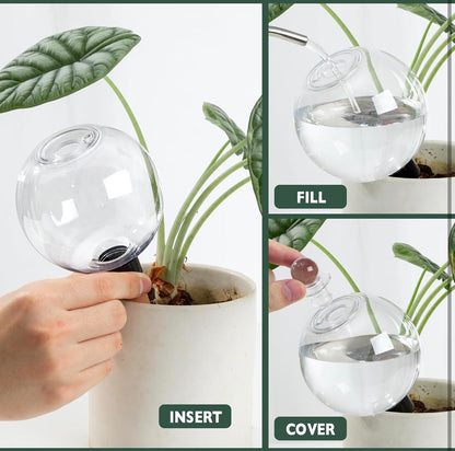 4 Pack Plant Watering Globes with Covers 17oz Self Watering Planter Insert Indoor/Outdoor Plant Watering Devices for Automatic Drip Irrigation