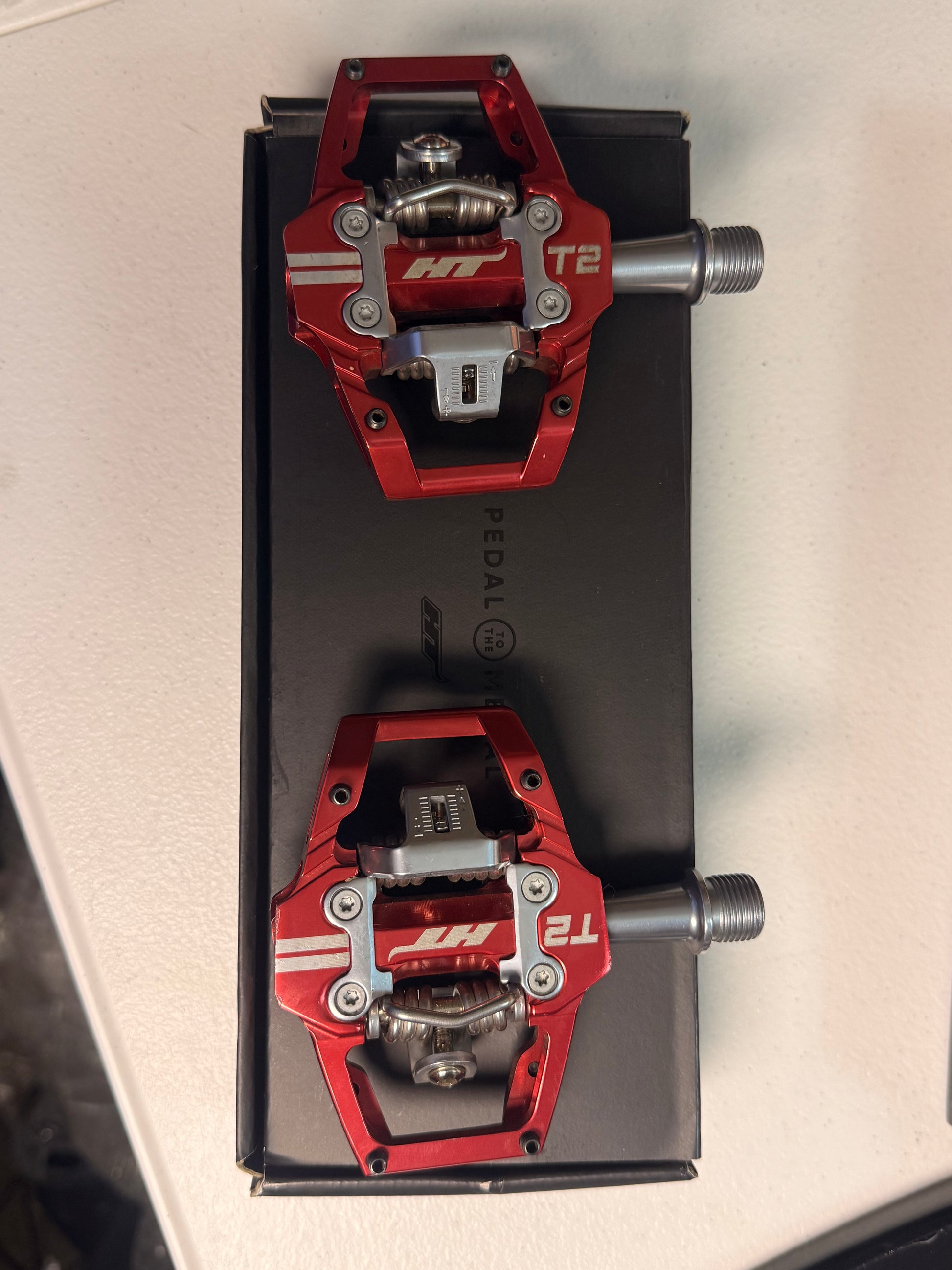 HT Components T2 Enduro Race Pedals Aluminum, Red - Flip It Now