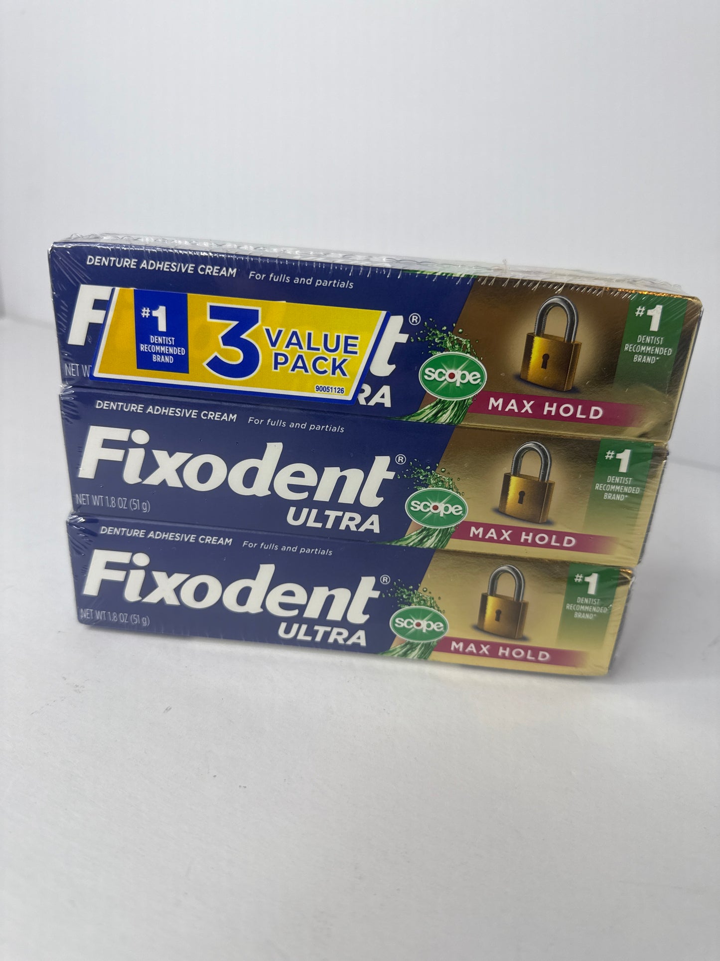 Fixodent Ultra Max Hold Plus Scope Secure Denture Adhesive, 1.8oz - Flip It Now