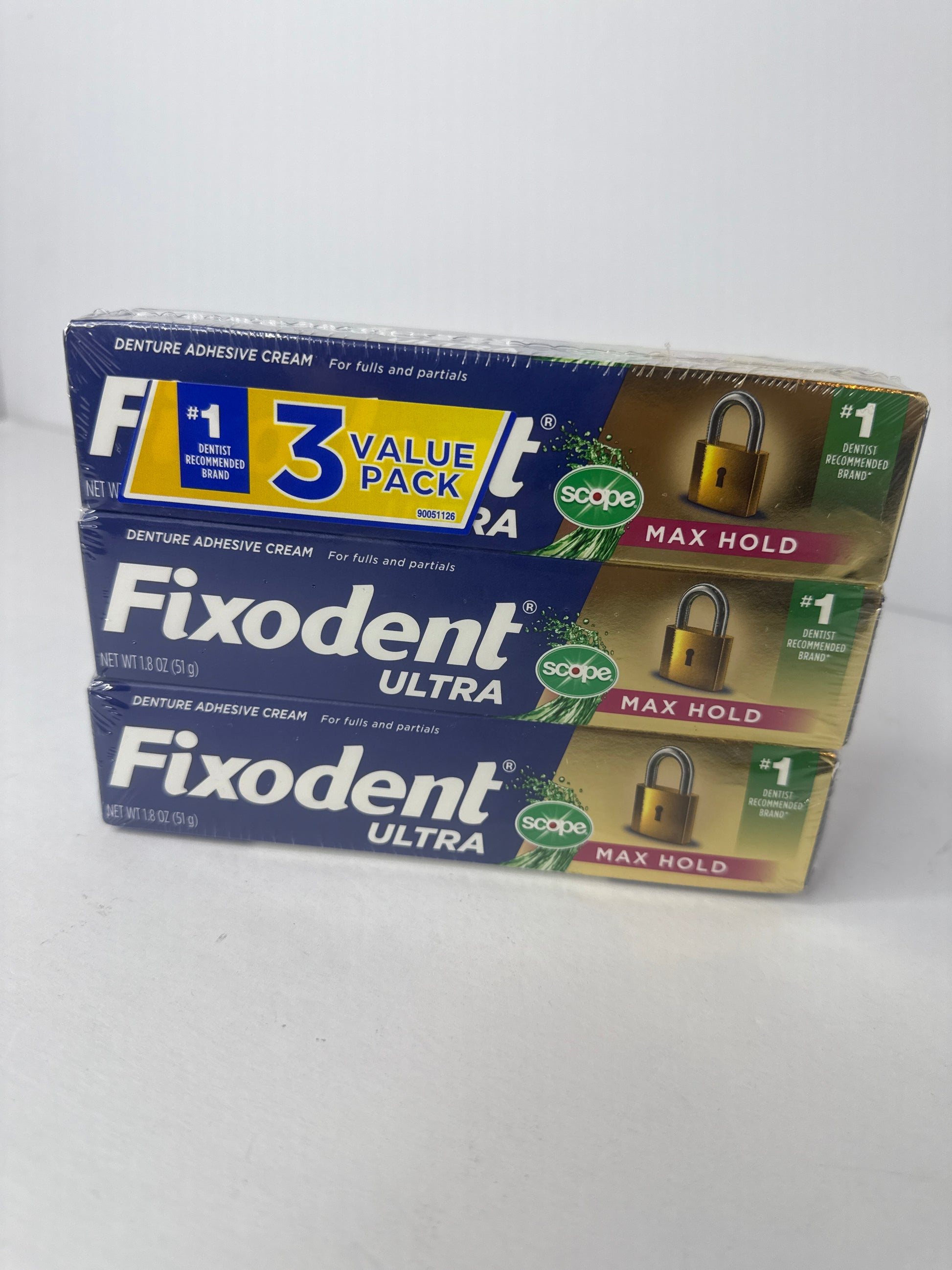 Fixodent Ultra Max Hold Plus Scope Secure Denture Adhesive, 1.8oz - Flip It Now