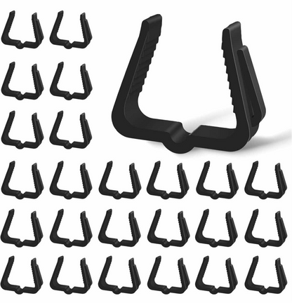 Christmas Light Hanger Clips Fascia Boards Clips 1 5/8 Inch Deck Banister Hanger Plastic Holiday Light Hooks for Outside Indoor Roof Gutter Fence Eave (Black, 100 PCS) - Flip It Now