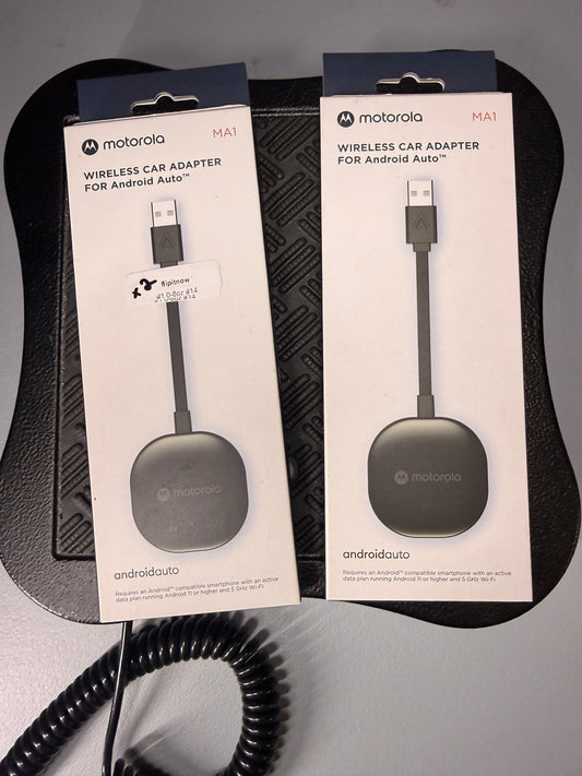 (2) Motorola Sound MA1, the Only Google Authorized Wireless Android Auto Car Adapter, Smartphone to Screen Wireless Bridge Car Accessories, USB Type-A - Flip It Now