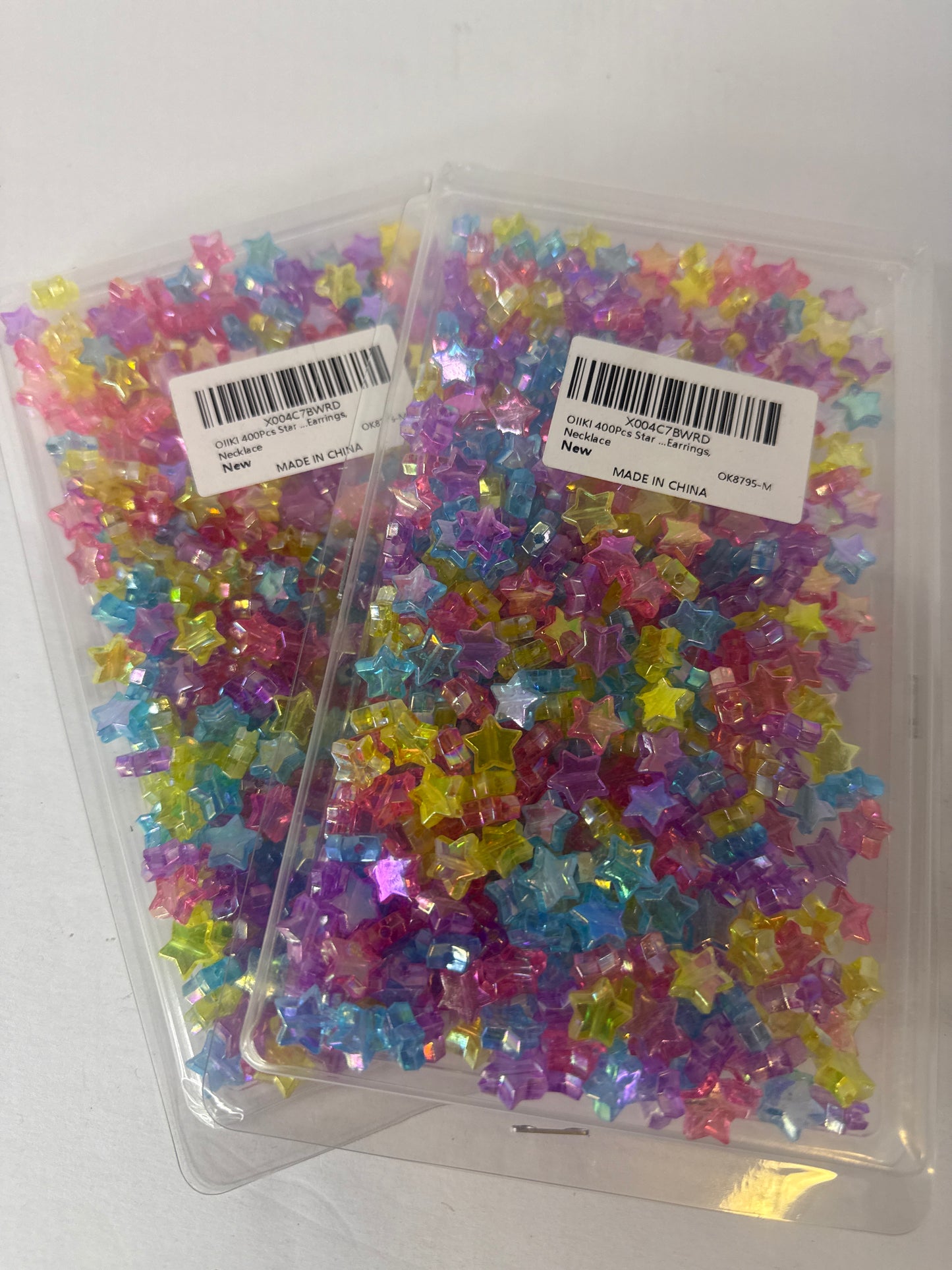 (2) OIIKI 400Pcs Star Shape Beads for Bracelets, Colorful Acrylic Spacer Beads for DIY Crafts, Jewelry Making, Bracelets, Earrings, Necklace - Flip It Now