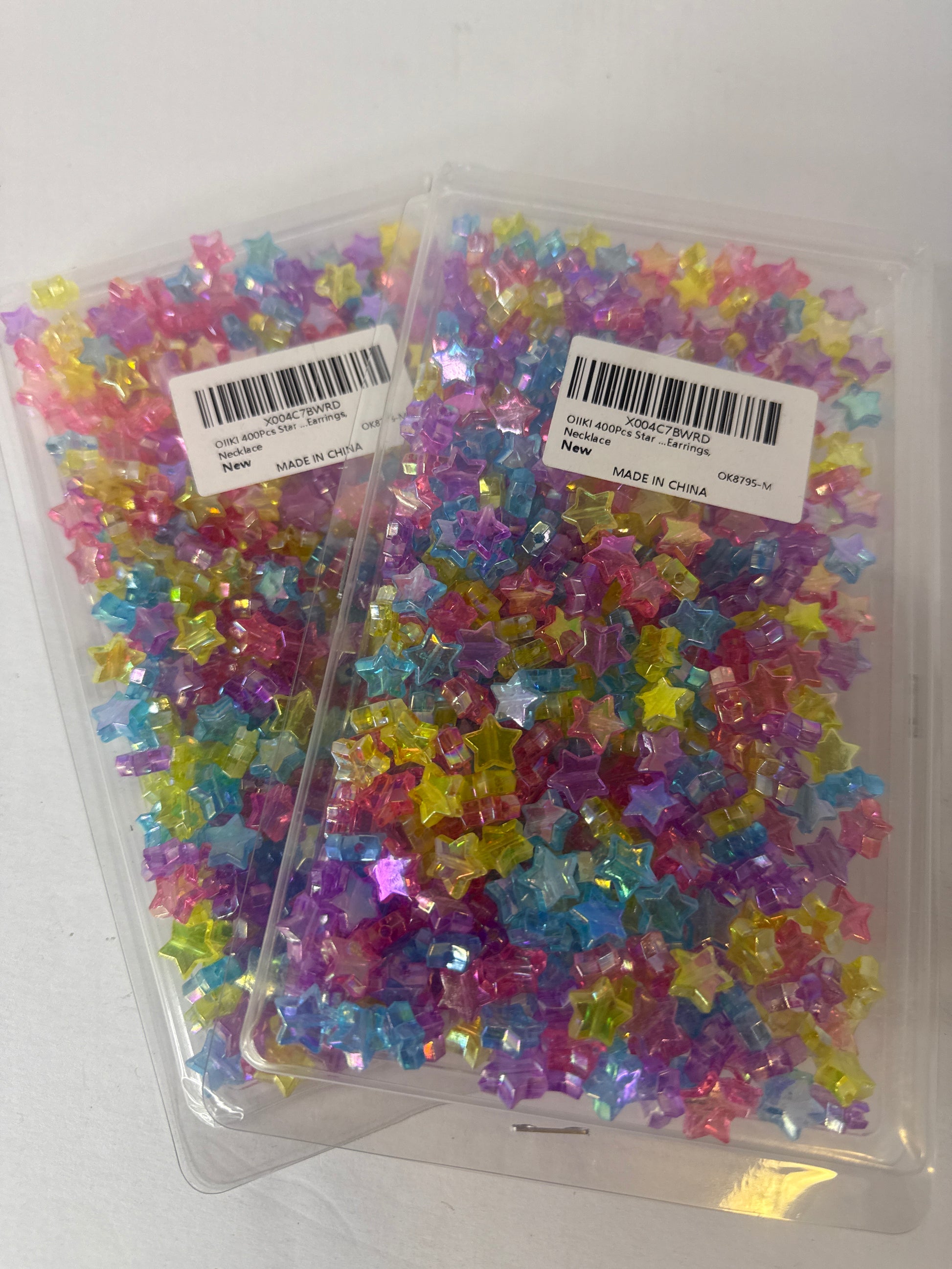 (2) OIIKI 400Pcs Star Shape Beads for Bracelets, Colorful Acrylic Spacer Beads for DIY Crafts, Jewelry Making, Bracelets, Earrings, Necklace - Flip It Now