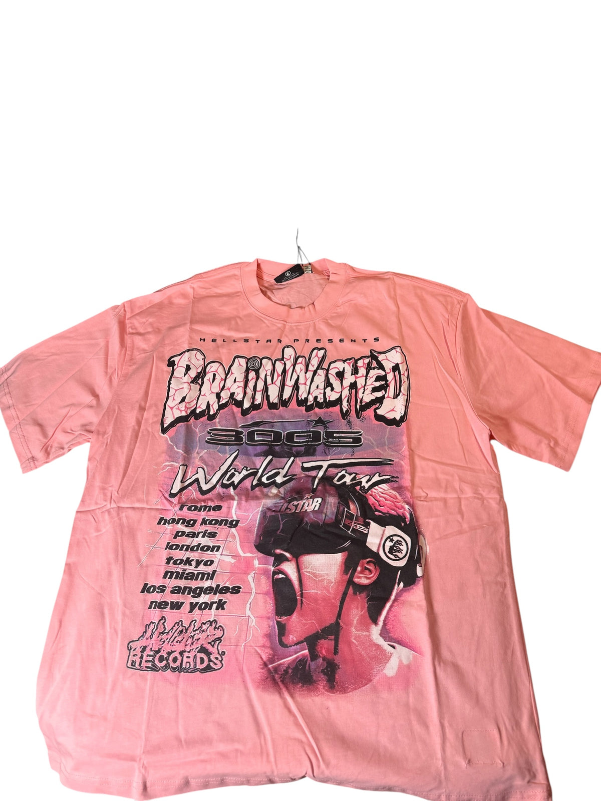 Hellstar Brainwashed 3005 World Tour Tee Pink - Flip It Now