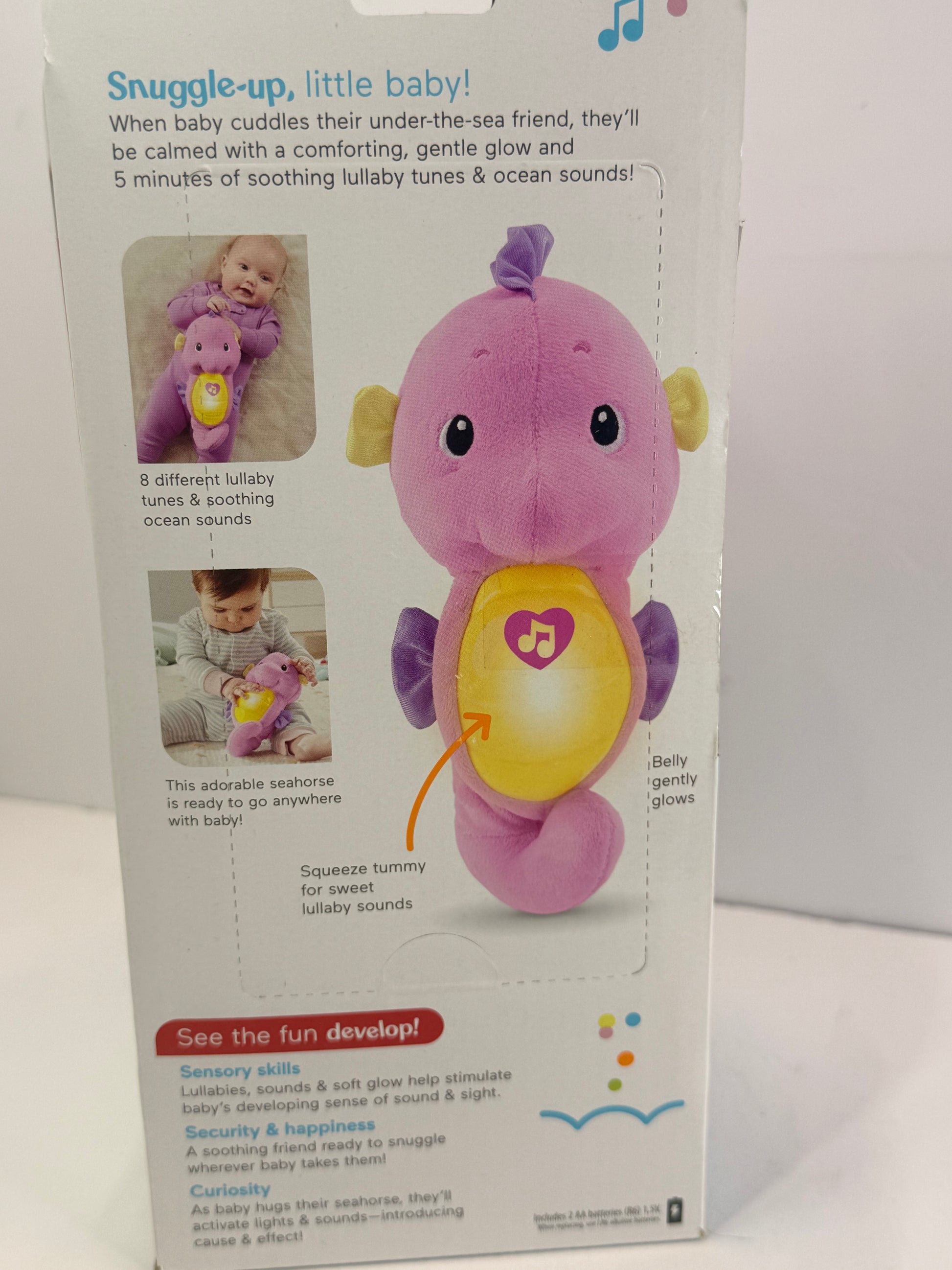 Fisher-Price Musical Baby Toy, Soothe & Glow Seahorse, Pink Plush Sound Machine with Lights & Volume Control for Newborns - Flip It Now