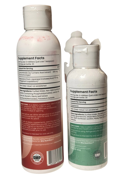 2x Rho Nutrition Liposomal Glutathione Curcumin+ Resveratrol  Liquid Exp 07/2027-09/27 - Flip It Now