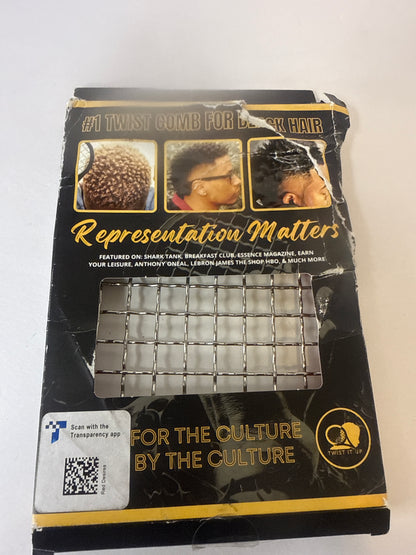 Twist It Up Comb (Imperial Blue) - Alternative to Hair Sponges for Black Men's Curls, Tennis Racket Style Hair Twisting Comb