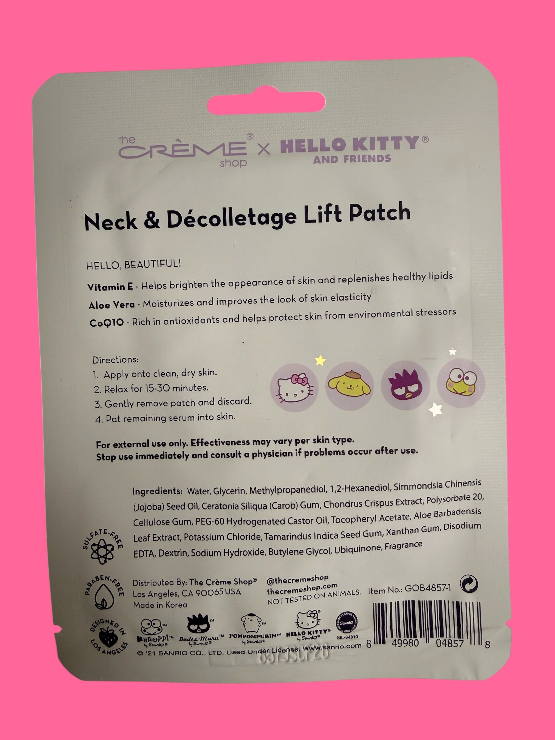 HELLO KITTY
AND FRIENDS
Neck &
Décolletage
Lift Patch - Flip It Now
