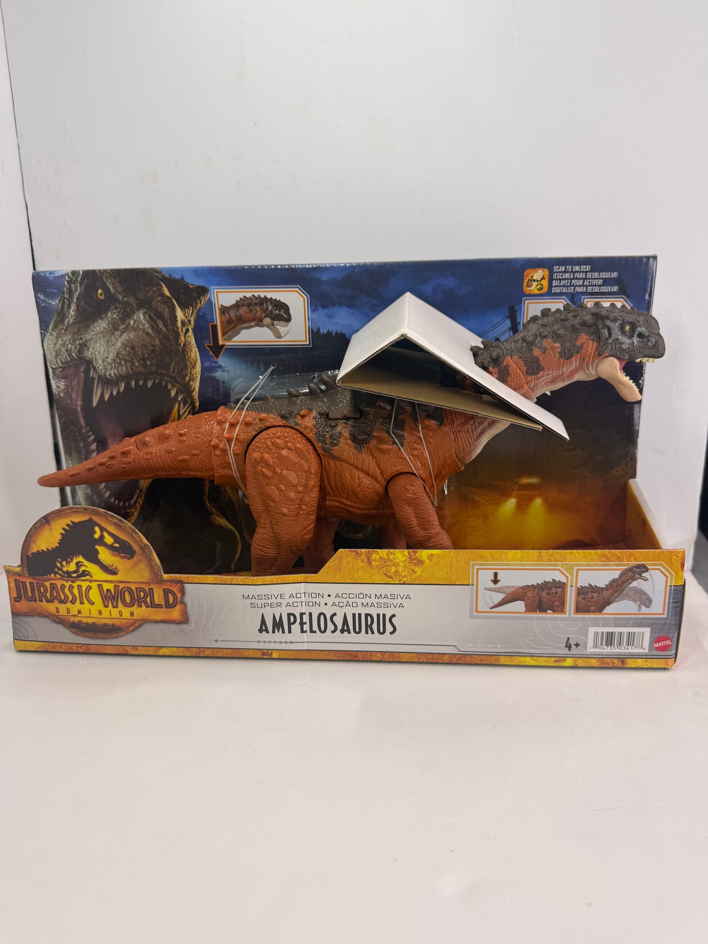 Mattel Jurassic World Dominion Massive Action Dinosaur Figure, Ampelosaurus Dino Toy with Attack Motion, Plus Downloadable App & AR - Flip It Now