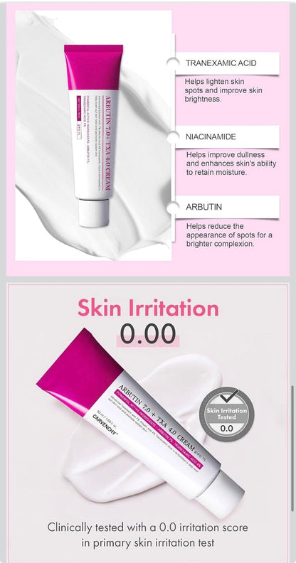 Tranexamic Acid Cream, Arbutin 7% + Tranexamic Acid 4% Cream, Face Cream for Dark Spots, Freckle, Blemishes, Pigmentation, Skin Care for Hyperpigmentation Treatment, 1.69fl.oz - Flip It Now