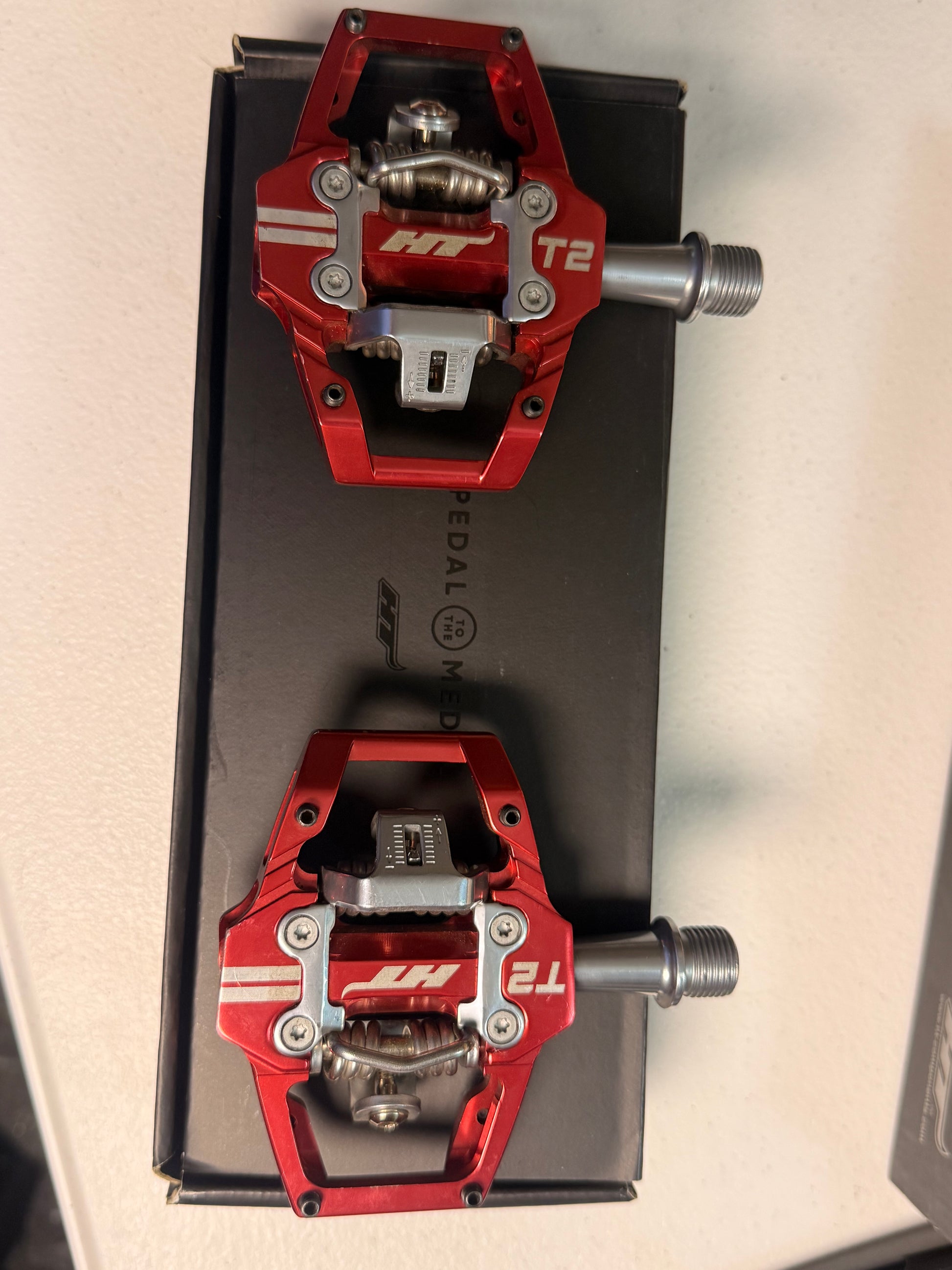 HT Components T2 Enduro Race Pedals Aluminum, Red - Flip It Now