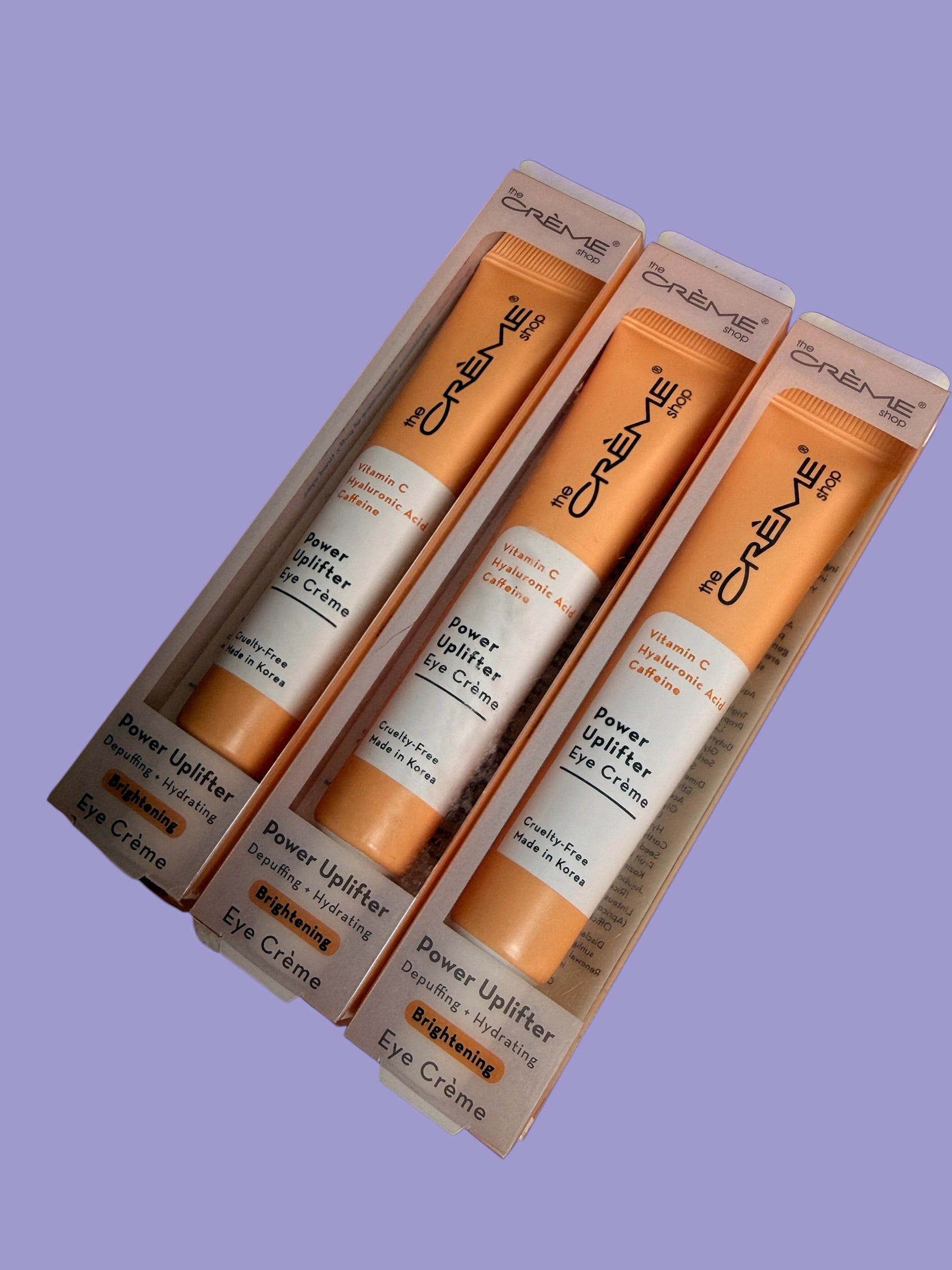 Lot of (3) The Crème Shop Power Uplifter Eye Crème Depuffing + Hydrating Brightening NEW - Flip It Now