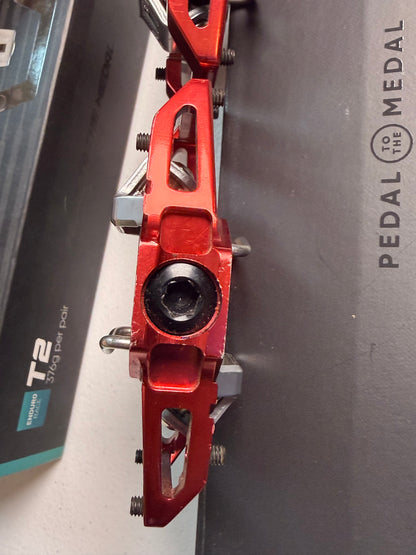 HT Components T2 Enduro Race Pedals Aluminum, Red - Flip It Now