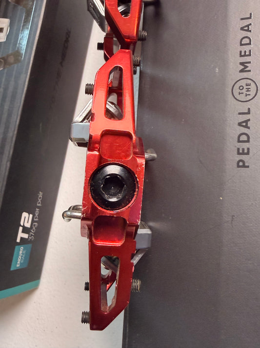 HT Components T2 Enduro Race Pedals Aluminum, Red - Flip It Now