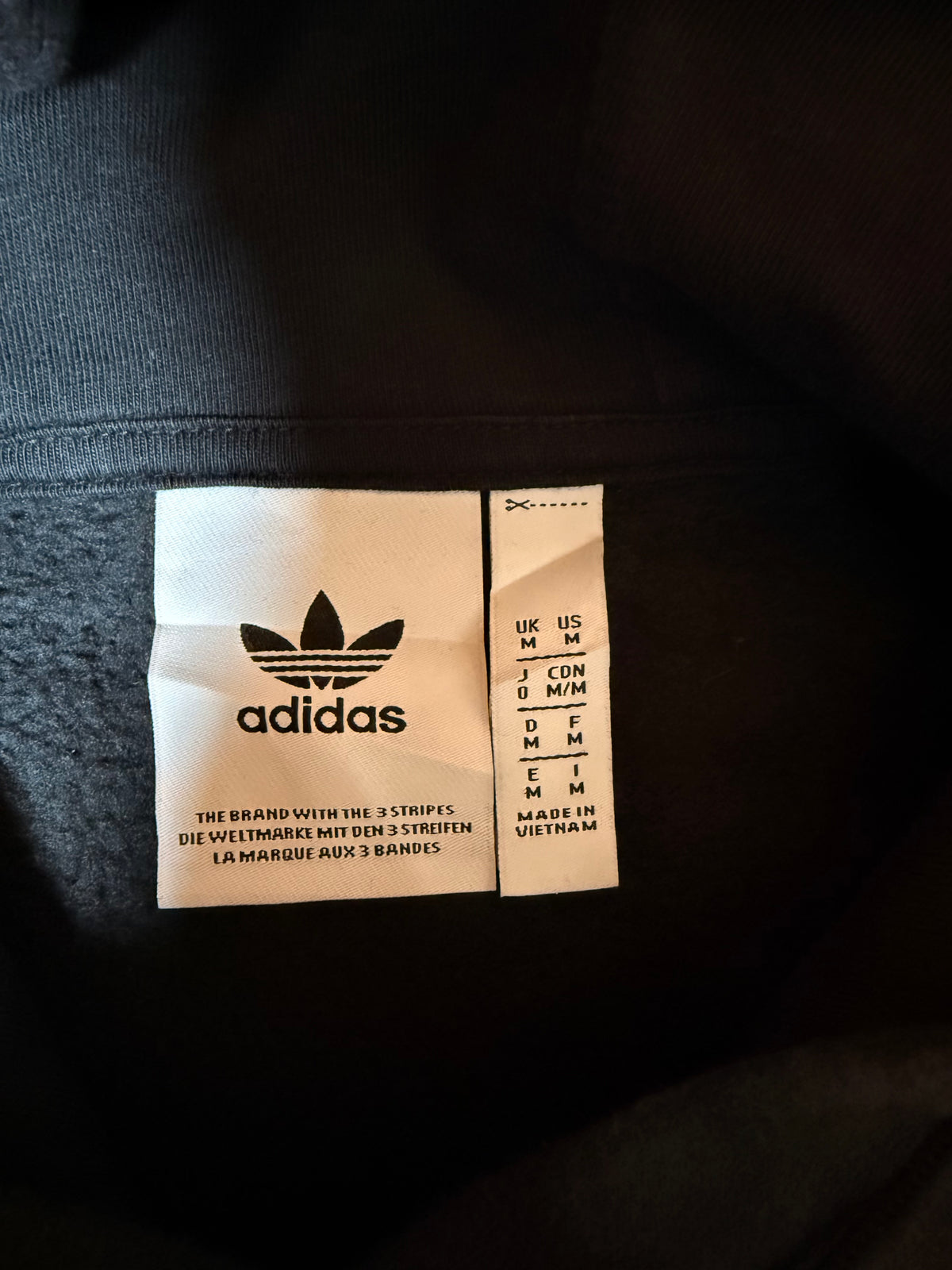 Adidas Originals Hoodie Size M Black Rainbow Trefoil Stack Front Back Print - Flip It Now