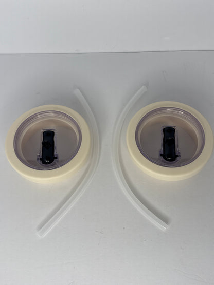 (X2) 40oz Replacement Leak Proof Tumbler Flip Straw Lid for Stanley Cup,Reusable Leak Proof Tumbler Cover,No Spill Straw Lid Accessories for Travel,White - Flip It Now