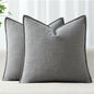 MIULEE Pack of 2 Thick Textured Couch Throw Pillow Covers, Grey Decorative Pillow Covers 18x18, Neutral Linen Cushion Cases for Sofa Bed Living Room Modern Farmhouse Home Decor, No Filling