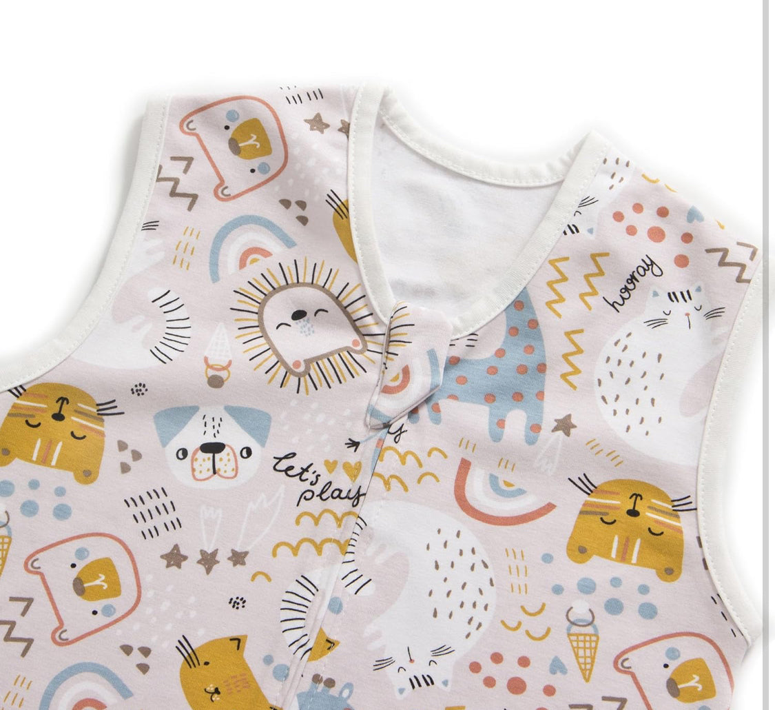 Little Tots Baby Sleep Sack, Comfy Zipper Baby Wearable Blanket, 2-Way Zipper 100% Cotton Toddler Sleeping Sack TOG 0.5 - Flip It Now