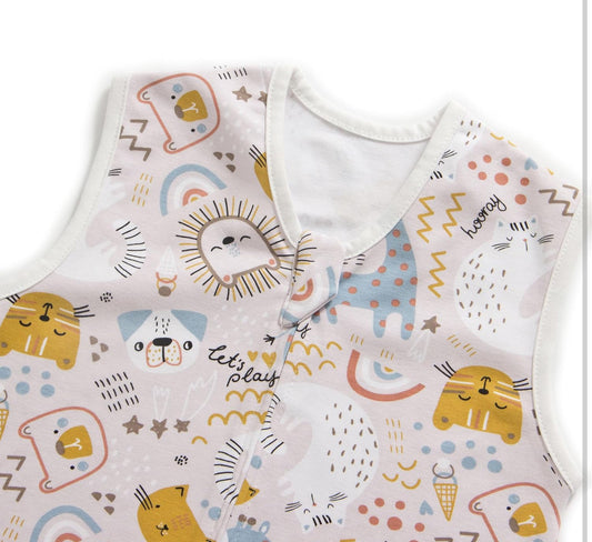 Little Tots Baby Sleep Sack, Comfy Zipper Baby Wearable Blanket, 2-Way Zipper 100% Cotton Toddler Sleeping Sack TOG 0.5 - Flip It Now