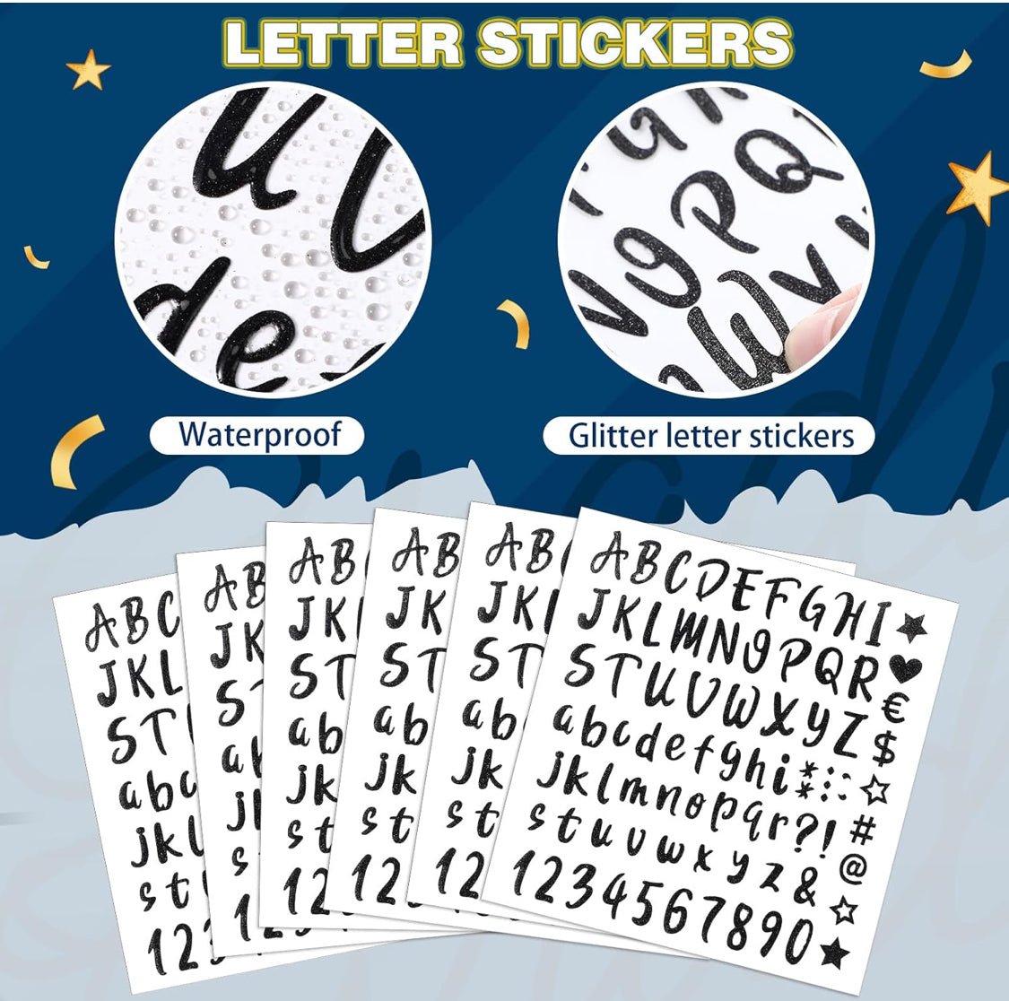 15 Pcs DIY Graduation Party Themed Plastic Jar Graduation Candy Gift LED Battery Operated Light Self Adhesive Glitter Alphabet Letter Stickers Graduation Cap Decoration Supplies(Black) - Flip It Now