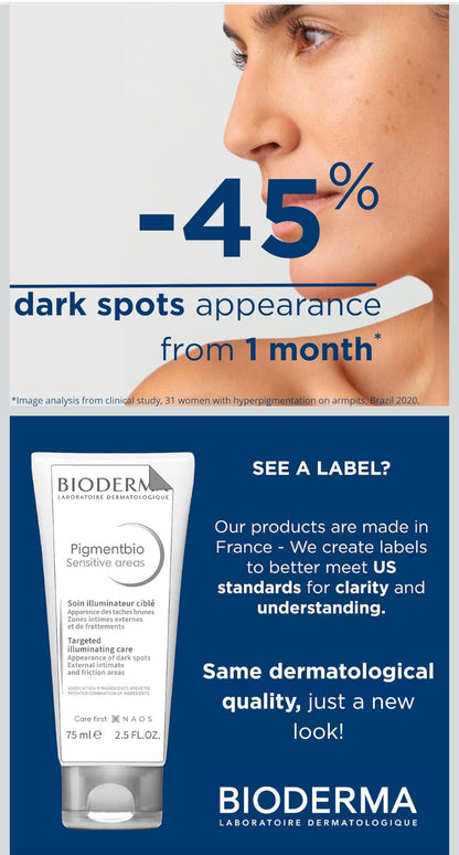 Bioderma Pigmentbio Sensitive Areas Unified And Brightened Skin Tone Even For The Most Delicate Areas -75ml