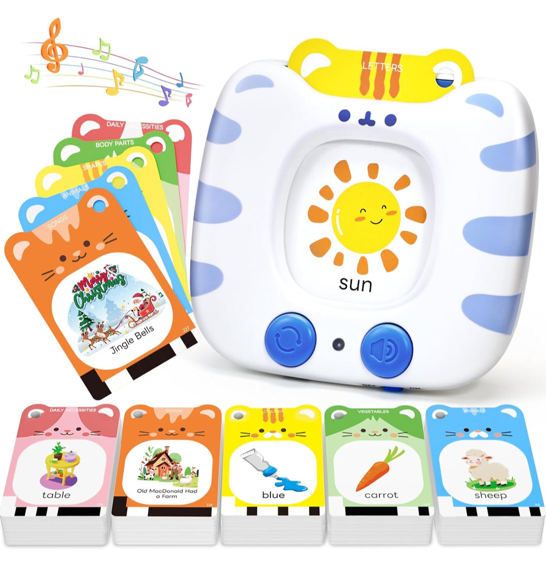 JoyCat Talking Flash Cards for Toddlers 1-5, 314 Words with Durable Thick Cards & Clear Audio, Easy to Slide in and Out, Speech Therapy Toys, Birthday Gifts for Boys Girls