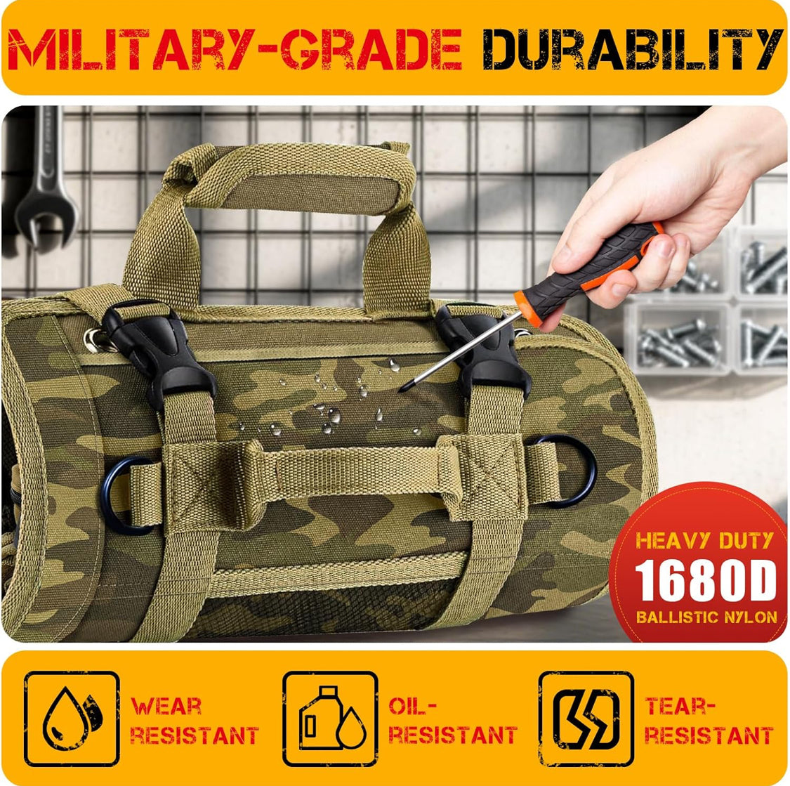 Roll Up Tool Bag Organizer: Father's Day Gift For Men, Dads, Mechanics, Electricians, Motorcycle Enthusiasts, Construction Workers, and Hobbyists - Gifts for Father's Day (Large) - Flip It Now