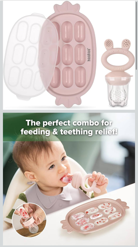 (2) Baby Fresh Fruit Feeder Pacifier,  HAOBAOBEI Baby Teether for Chewing, ...
