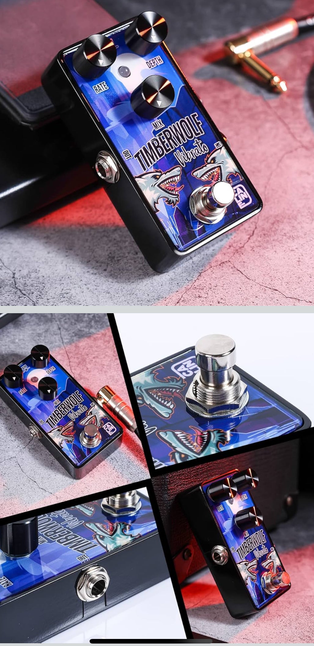 Caline Mini Guitar Vibrato Pedal G006 G Series Traditional Vibrato Effect Sound Processor for Electric Guitar Bass, Digital Circuit Design - Flip It Now