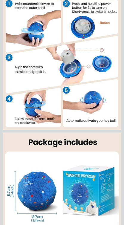 Interactive Dog Toys Ball, 2025 Upgraded Self Moving Balls and Vibrating Ball for Dogs, E-TPU Safety Material Electric Dog Toys to Keep Them Busy Rolling Balls for Small Medium Large Dogs (Blue) - Flip It Now