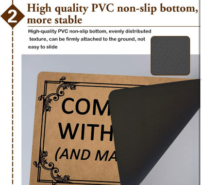 Funny Welcome Mats Come Back with Tacos Anti-Slip Rubber Easy Clean Doormat with Personalized Design Entrance Way Indoor Doormat Patio High Traffic Areas Kitchen mats and Rugs (23.6 X 15.7 in)